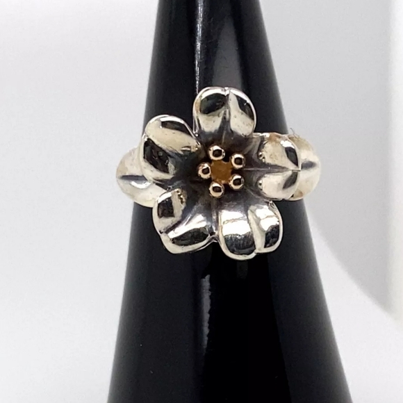 James Avery Jewelry - James Avery Retired Flower 14K YG Sterling Silver Ring
